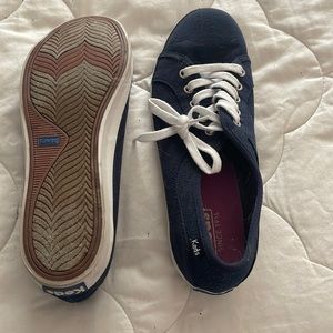 Dark blue, size 9 Keds. Worn once; too big.